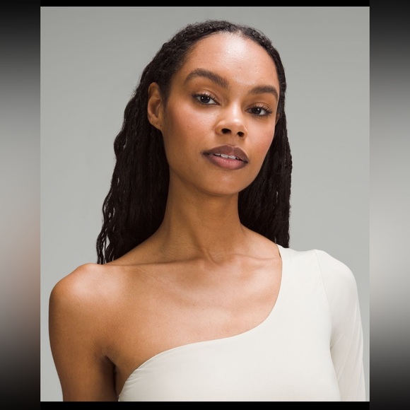 New Lululemon wundermost ultra soft Nulu long sleeve one shoulder body suit tan - Picture 4 of 6